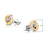 Kolczyki srebrne z złotą blaszką i cyrokonią DC 401_AU375 blaszka rose