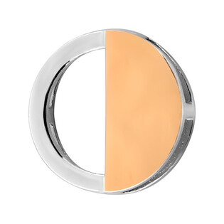 Zawieszka srebrna ze złotą blaszką w kształcie koła 3D nr DC 661_AU375