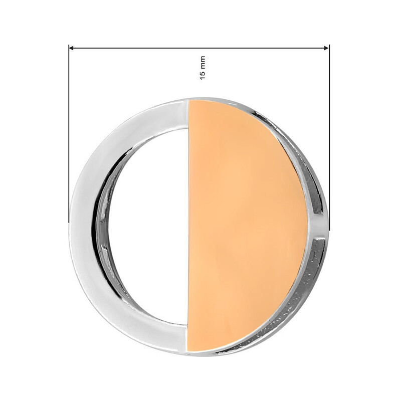 Zawieszka srebrna z złotą blaszką w kształcie koła 3D nr DC 661_AU375