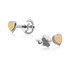 Kolczyki srebrne ze złotą blaszką w kształcie nakładanych serc DC 308_AU375 blaszka rose