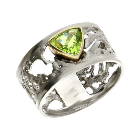 Pierścionek srebrny z oliwinem ARTIS G.KABIRSKI GA R133 OLIWIN próba 925