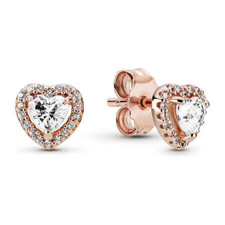 Kolczyki Pandora Rose sztyfty Lśniące wypukłe serca PE 288427C01