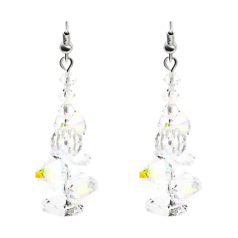 Srebrne kolczyki wiszące GRACE z kryształkami RD 376-1 próba 925 Sezam - 1