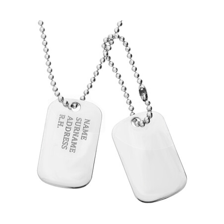 Naszyjnik męski srebrny nieśmiertelnik podwójny nr PW 265