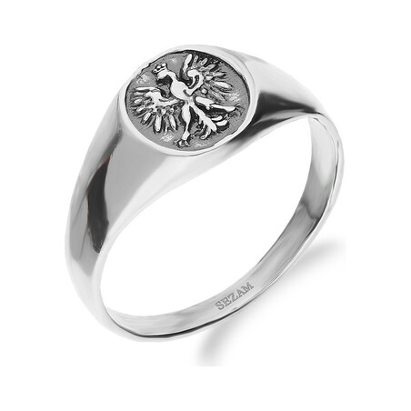 Sygnet srebrny orzeł w kole oksyda SZ015 próba 925