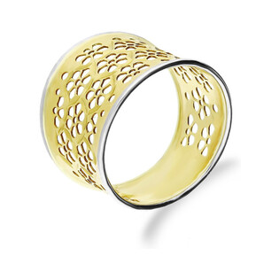 Pierścionek blaszka ażur kwiatki AR X4LKR200115-YW-DC próba 333 Sezam - 2