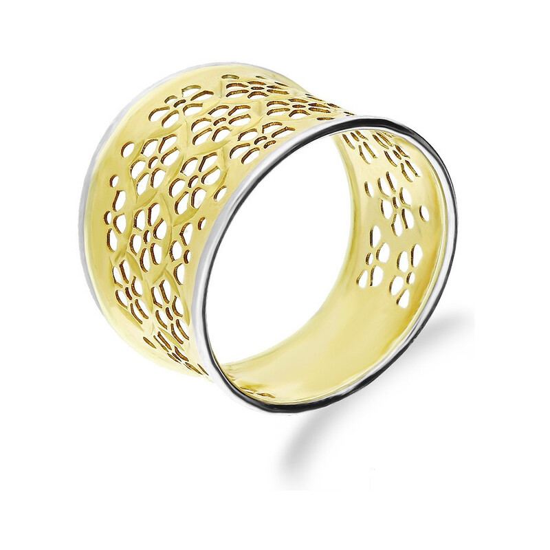 Pierścionek blaszka ażur kwiatki AR X4LKR200115-YW-DC próba 333 Sezam - 2