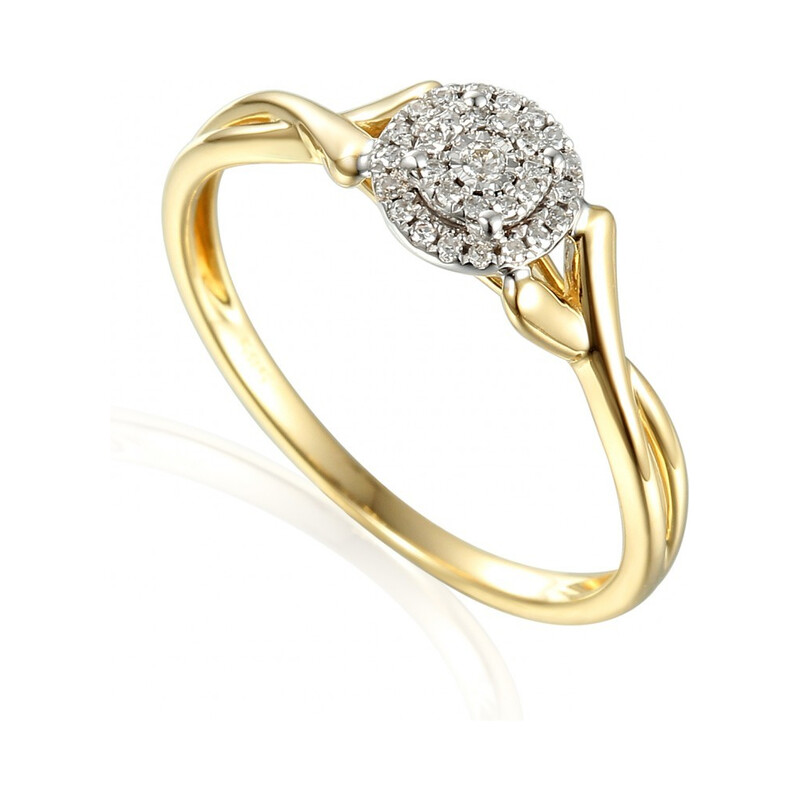 Złoty pierścionek SWEET z diamentami AW 55241 YW próba 585 Sezam - 1