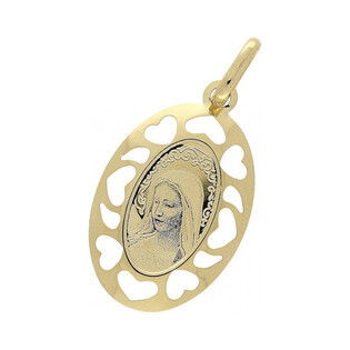 Medalik złoty z wizerunkiem Matki Boskiej Fatimskiej nr OS 204-IP82-40 laser próba 585 Sezam - 1