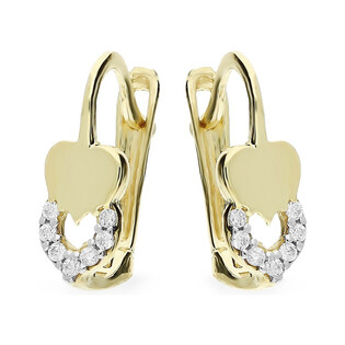 Kolczyki złote serca dla dziewczynki/ang. zapięcie MZ T5-E-CK1010-CZ  Au 585