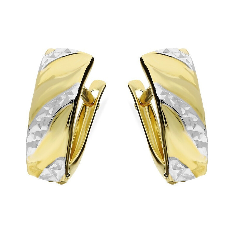 Kolczyki złote blaszki grawerowane nr AR XXDCNSE205238-1-YW próba 585 Sezam - 1