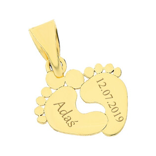 Zawieszka stópki blask ze złota 585