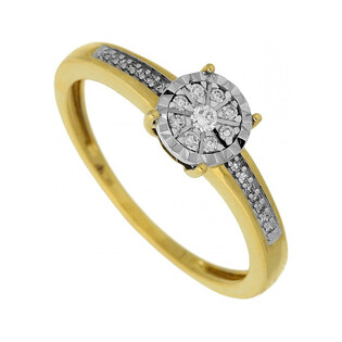 Pierścionek zaręczynowy z diamentami LEMON KU 101467 próba 585 Sezam - 1