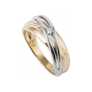 Obrączkowy pierścionek zaręczynowy BRAID z diamentem BU 546167 GS próba 375 Sezam - 1