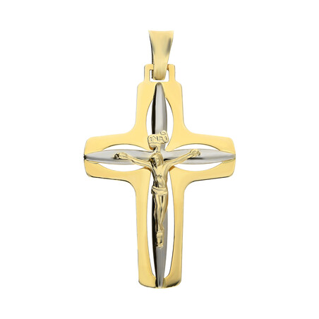 Krzyżyk złoty z wizerunkiem ram.obłe p. CB C-354 próba 585