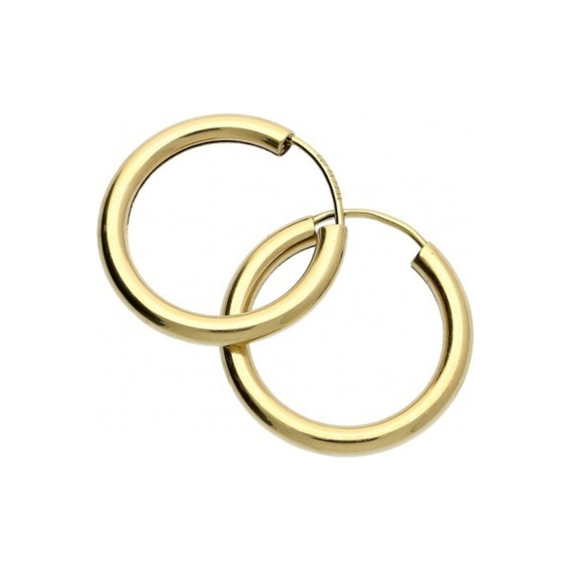 Złote Kolczyki Kółka 20mm Szarniry pr. 585 - JubilerSezam.pl