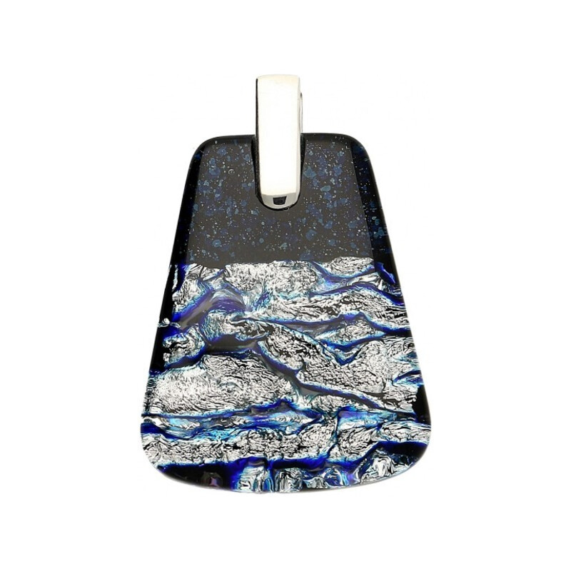 Srebrna zawieszka Murano niebiesko-srebrna - JubilerSezam.pl