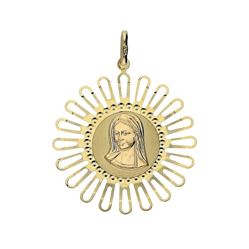 Medalik złoty z wizerunkiem Matki Boskiej nr OS 32-1007 Au 585 Sezam - 1