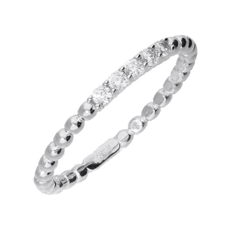 Pierścionek RINGS cyrkonia x5 szyna bead AR 5201-W-FCZ próba 585