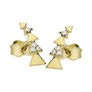 Kolczyki złote trójkąty z cyrkoniami nr AR 5930 Au 585 Sezam - 1