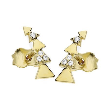 Kolczyki złote trójkąty z cyrkoniami nr AR 5930 Au 585 Sezam - 1