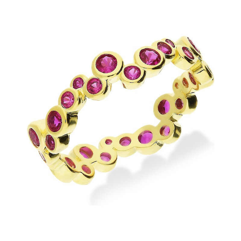 Pierścionek srebrny pozłacany z różowymi cyrkoniami nr JA JA705G-cr Sezam - 1