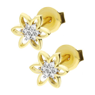 Kolczyki złote ażurowe kwiatki z cyrkoniami nr MZ T5-ES-733-CZ próba 585 Sezam - 1