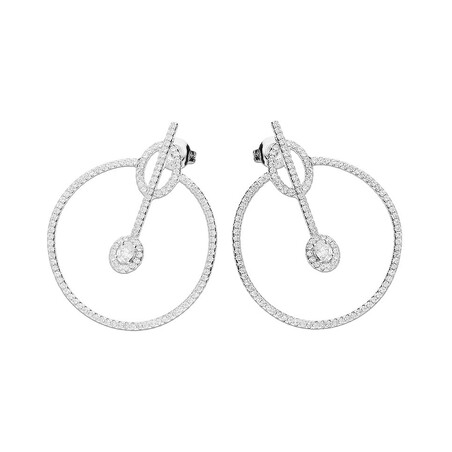 Kolczyki srebrne fantazyjne z cyrkoniami nr JA JA613