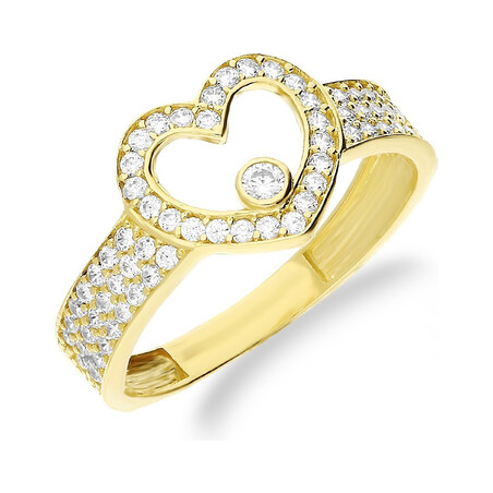 Pierścionek serce ramka cyrk bis AR 200296-YW próba 585 Sezam - 1