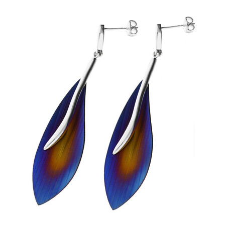 Kolczyki srebrne z tytanowymi listkami A6 09170561-90 próba 925