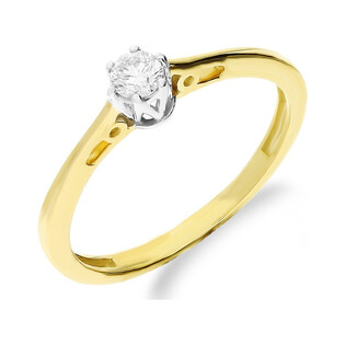 Pierścionek złoty ROYAL z diamentem AP-0,05ct NF JRI-556 próba 375