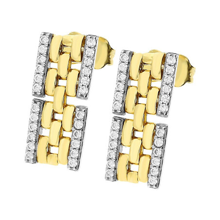 Kolczyki złote z cyrkoniami AR 201773-YW-FCZ próba 585 Sezam - 1