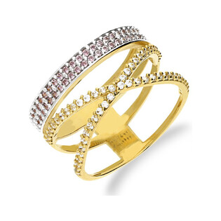 Złoty pierścionek Rings z cyrkoniami NB 501247 próba 585 Złoty pierścionek Rings z cyrkoniami NB 501247 próba 585