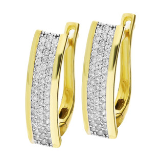 Kolczyki złote blaszki z cyrkoniami  S3 KH-766 próba 375