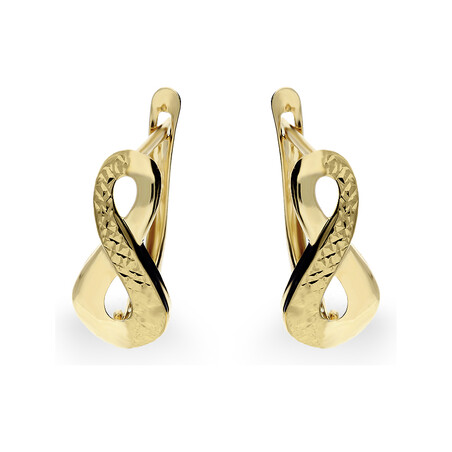 Kolczyki zlote infinity, angielskie zapięcie nr AR XXDCNSE8112-3 próba 585 Sezam - 1