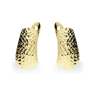 Kolczyki złote blaszki grawerowane na angielskie zapięcie