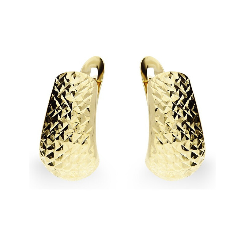 Kolczyki złote blaszki grawerowane na angielskie zapięcie AR XXDCNSE7950 próba 585 Sezam - 1