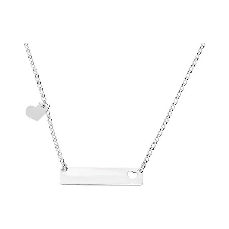 Naszyjnik srebrny blaszka z sercami nr RT CL15619CU rod próba 925 Sezam - 1