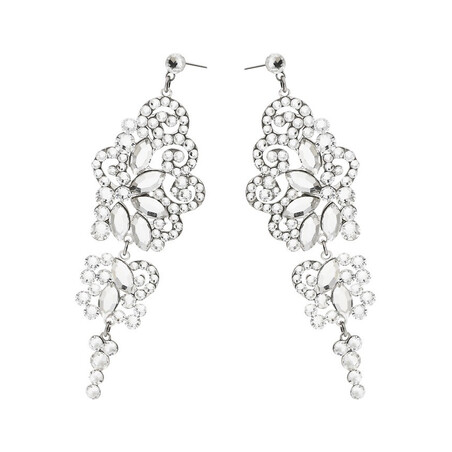 Srebrne kolczyki ślubne GRACE z kryształkami Swarovski RD 765-1 crystal próba 925