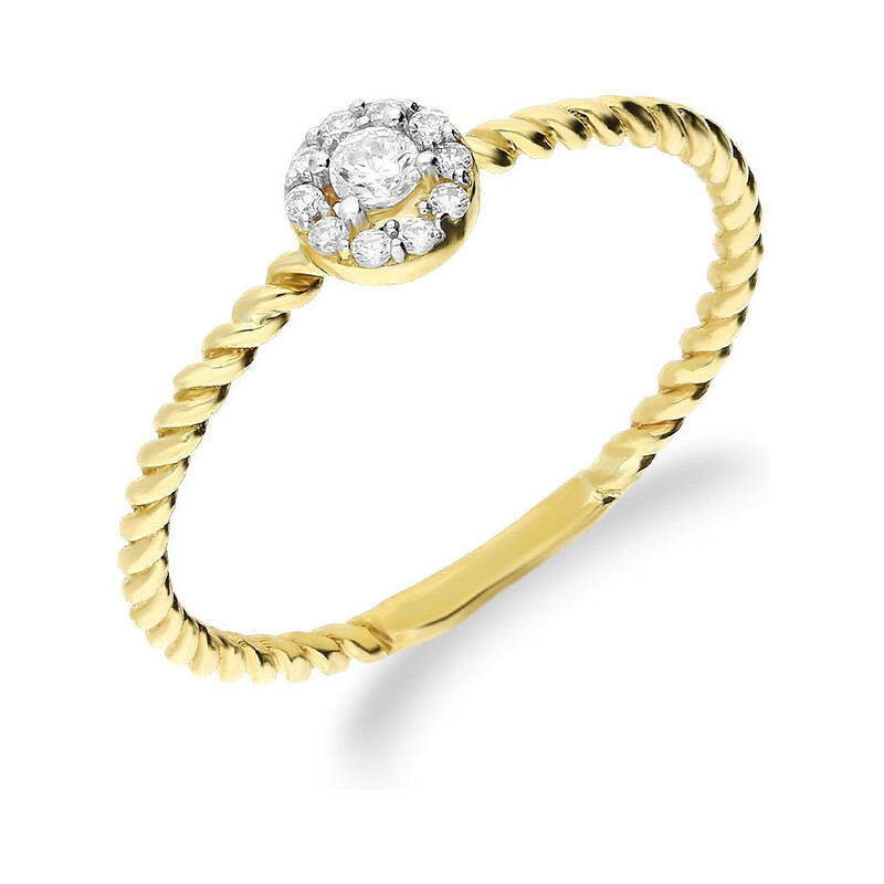 Pierścionek złoty kwiatek z cyrkoniami nr AR X7-X8ZR200377-YW próba 375