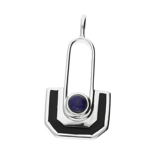 Zawieszka wahadło lapis lazuli z czarną emalią NJ12-1 1620212.2 próba 925