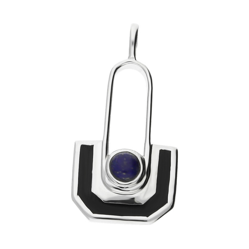 Zawieszka wahadło lapis lazuli z czarną emalią NJ12-1 1620212.2 próba 925