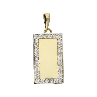 Zawieszka złota blaszka z cyrkoniami nr MZ P478-CZ Au333