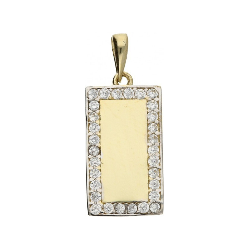 Zawieszka złota blaszka z cyrkoniami nr MZ P478-CZ Au333