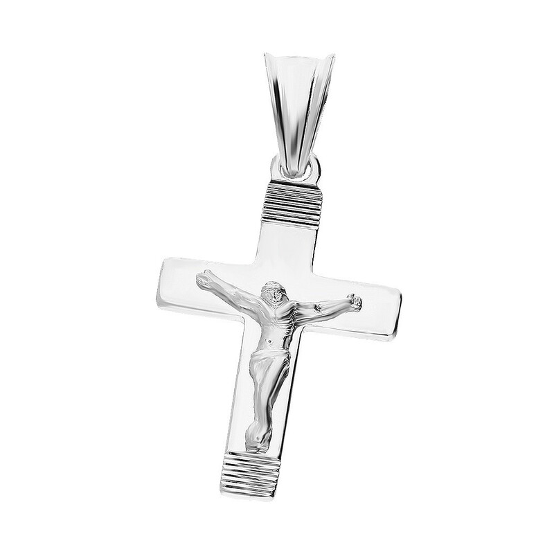 Krzyżyk z wizerunkiem Pana Jezusa kwadratowe ramiona MV GKD076 próba 925