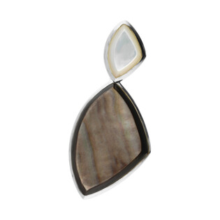 Zawieszka trójkąt obły z szarą masą perłową NJ17 1610015 próba 925