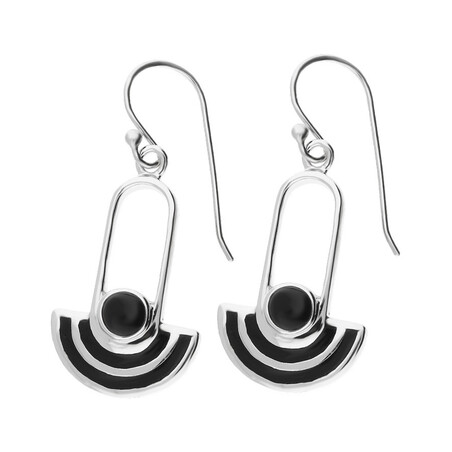 Kolczyki wahadło onyks z czarną emalią NJ12 2620211.2 próba 925