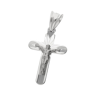 Krzyżyk srebrny z wizerunkiem Jezusa ramiona obłe dis MV GKD072 próba 925     