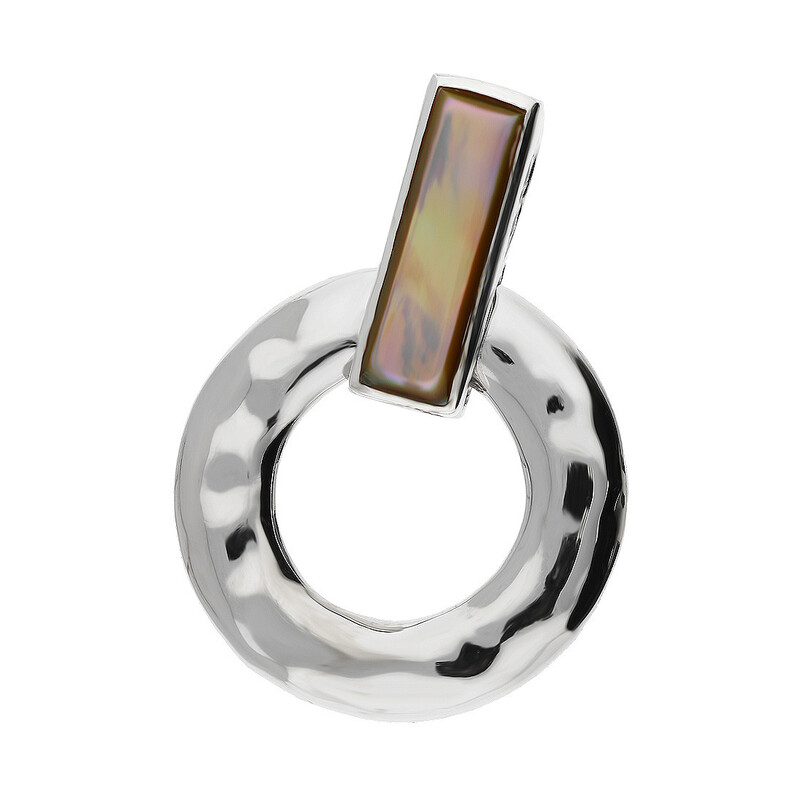 Zawieszka kółko z prostokątem z brązowej masy perłowej z NJ01 1610581 próba 925