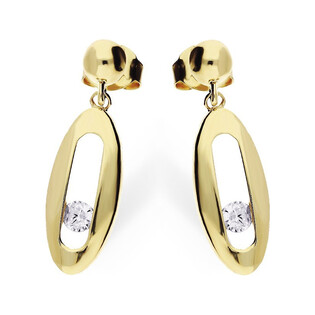 Kolczyki owal ażur+cyrkonia-dł.sztyft MZ E1-CZ-P1-CZ próba 585